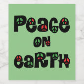 Étiquette Pour Bouteilles De Vin La Paix sur Terre Noël (Étiquettes simples)