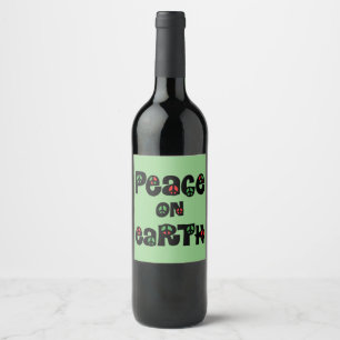 Étiquette Pour Bouteilles De Vin La Paix sur Terre Noël