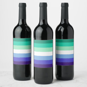 Étiquette Pour Bouteilles De Vin La palette de drapeau des hommes gays trans-inclus