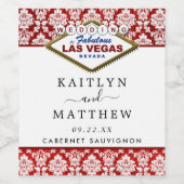Étiquette Pour Bouteilles De Vin La Parties scintillant Damask Las Vegas Mariage Co (Étiquettes simples)