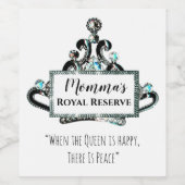 Étiquette Pour Bouteilles De Vin "La réserve royale de Momma" (Étiquettes simples)