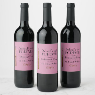Étiquette Pour Bouteilles De Vin La retraite des enseignants Vintages à jamais à l'