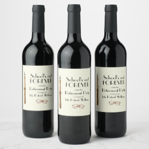 Étiquette Pour Bouteilles De Vin La retraite des enseignants Vintages à jamais à l'