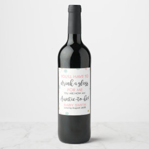 Étiquette Pour Bouteilles De Vin La tante à être grossesse indiquent le faire-par