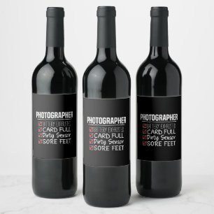 Étiquette Pour Bouteilles De Vin La vie de photographe - Liste de contrôle drôle po
