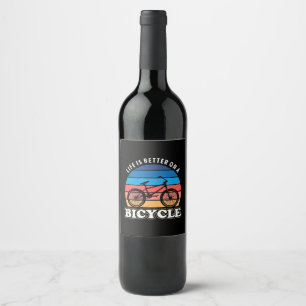 Étiquette Pour Bouteilles De Vin La Vie Est Mieux À Vélo
