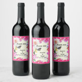 Étiquette Pour Bouteilles De Vin Label Flowers & Butterfly Thank You Wedding Wine (Bouteilles)