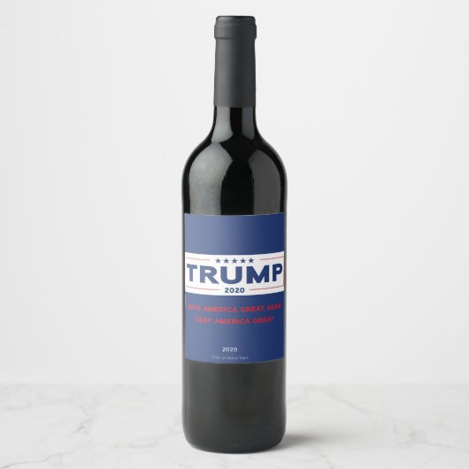 Étiquette Pour Bouteilles De Vin Label Vin Trump 2020 (Devant)