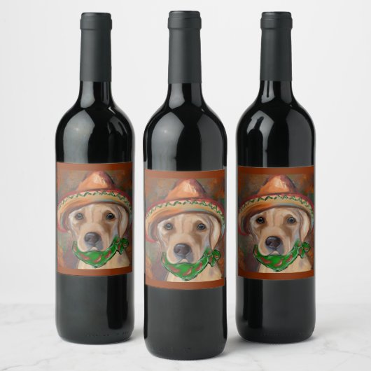ÉTIQUETTE POUR BOUTEILLES DE VIN LABRADOR RETRIEVER (Bouteilles)