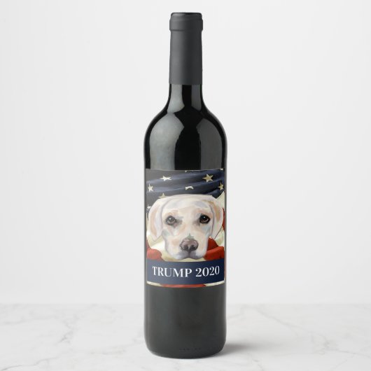 Étiquette Pour Bouteilles De Vin Labrador Retriever blanc (Devant)