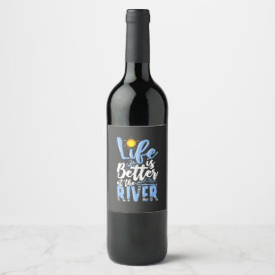Étiquette Pour Bouteilles De Vin Lac - La Vie Est Meilleure Sur Le Lac