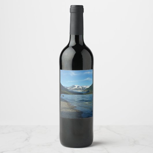 Étiquette Pour Bouteilles De Vin Lac Mendenhall dans Juneau Paysage de l'Alaska (Devant)
