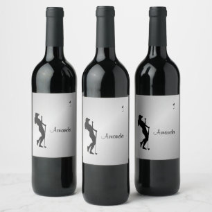 Étiquette Pour Bouteilles De Vin Ladies Golfer Personal