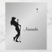 Étiquette Pour Bouteilles De Vin Ladies Golfer Personal (Étiquettes simples)