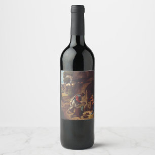 Étiquette Pour Bouteilles De Vin L'Adoration des bergers par Giorgione