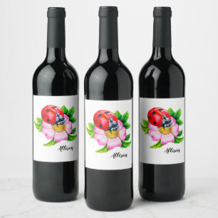 Étiquette Pour Bouteilles De Vin Ladybug