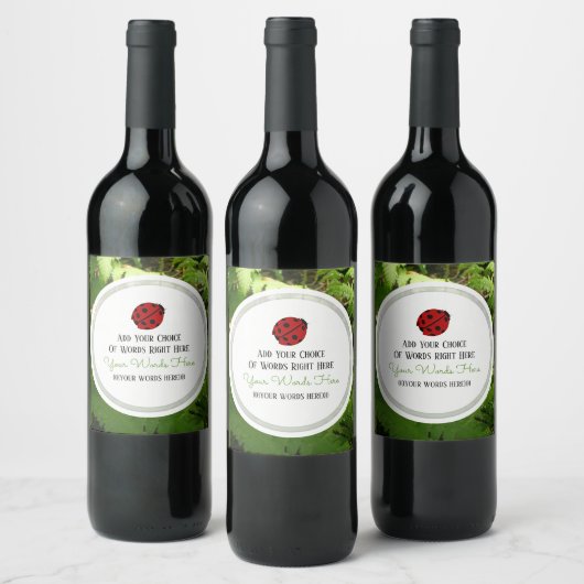 Étiquette Pour Bouteilles De Vin Ladybug Et Fern (Bouteilles)