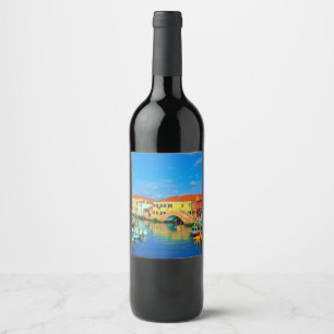 Étiquette Pour Bouteilles De Vin Lagon vénitien - MURANO - panorama