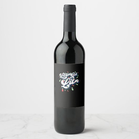 Étiquette Pour Bouteilles De Vin Laissons-nous ! Drôle Boire Noël Light Graphique (Devant)