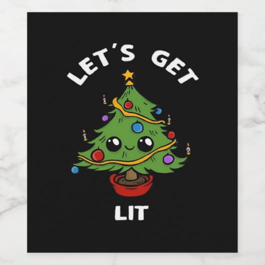 Étiquette Pour Bouteilles De Vin Laissons-nous tomber - Sympa Funny Christmas Tree (Étiquettes simples)