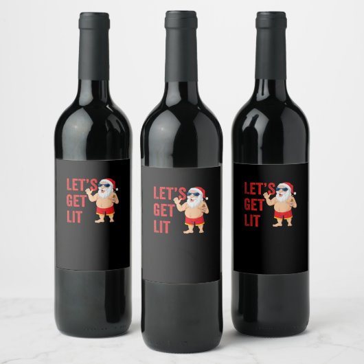 Étiquette Pour Bouteilles De Vin Laissons tomber Père Noël drôle Noël (Bouteilles)