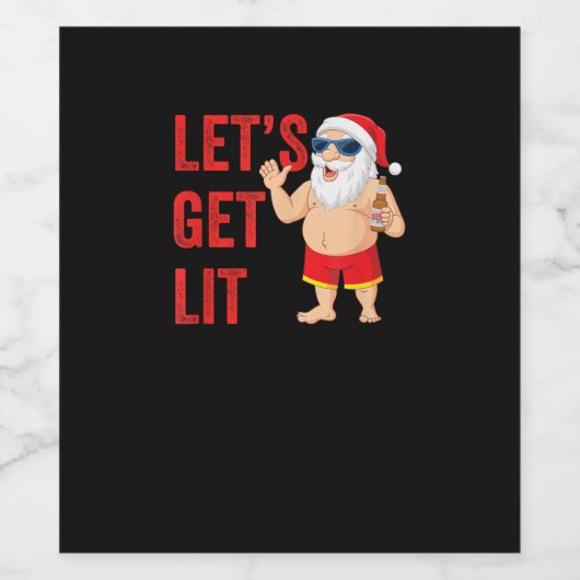 Étiquette Pour Bouteilles De Vin Laissons tomber Père Noël drôle Noël (Étiquettes simples)