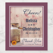 Étiquette Pour Bouteilles De Vin Lait rustique peut Mariage campagnard Merci (Étiquettes simples)