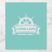 Étiquette Pour Bouteilles De Vin Lake House Vacances Nom de famille (Étiquettes simples)