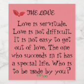 Étiquette Pour Bouteilles De Vin l'amour (Étiquettes simples)