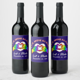Étiquette Pour Bouteilles De Vin L'amour avant tout le Étiquette de vin