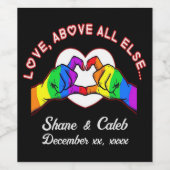 Étiquette Pour Bouteilles De Vin L'amour avant tout le reste (Étiquettes simples)