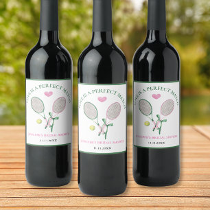 Étiquette Pour Bouteilles De Vin L'Amour Est un Match Parfait Tennis Enterrement de