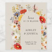 Étiquette Pour Bouteilles De Vin L'amour Fleur sauvage rustique est en Mariage de f (Étiquettes simples)