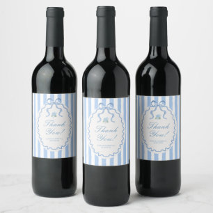 Étiquette Pour Bouteilles De Vin Lancement de mariage aux hortensias bleus tendance