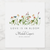 Étiquette Pour Bouteilles De Vin Lancer une élégante Wildflower pour la mariée (Étiquettes simples)