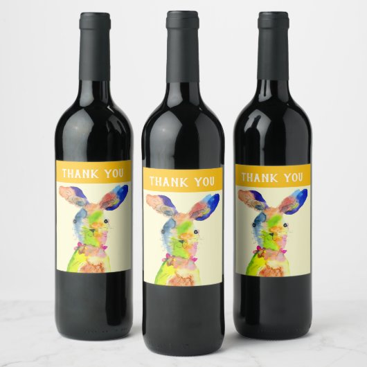 Étiquette Pour Bouteilles De Vin Lapin de Pâques mignon (Bouteilles)