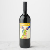 Étiquette Pour Bouteilles De Vin Lapin de Pâques mignon (Devant)