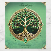 Étiquette Pour Bouteilles De Vin L'arbre de vie aux noeuds celtiques. (Étiquettes simples)