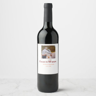 Étiquette Pour Bouteilles De Vin L'arc de Marron salue le mariage de 40 ans