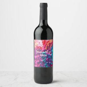 Étiquette Pour Bouteilles De Vin L'art Abstrait de la peinture colorée
