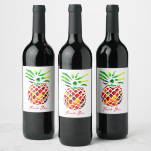 Étiquette Pour Bouteilles De Vin L'art de l'ananas