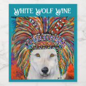Étiquette Pour Bouteilles De Vin L'art du loup blanc (Étiquettes simples)