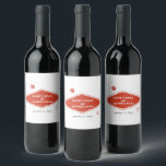 Étiquette Pour Bouteilles De Vin Las Vegas Casino Destination Mariage Rouge Blanc<br><div class="desc">Un design mariage à thème unique dessiné à la main par Las Vegas Casino. Destination moderne Las Vegas, Nevada thème mariage avec cartes à jouer, casino de jeux d'argent illustrations à thème. Un design mariage de Las Vegas rouge et blanc, idéal pour les mariages à thème casino. Des invitations de...</div>