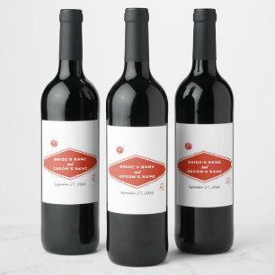 Étiquette Pour Bouteilles De Vin Las Vegas Casino Destination Mariage Rouge Blanc