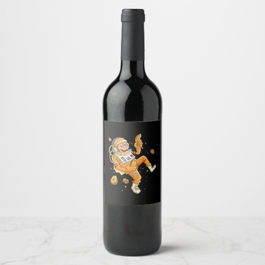 Étiquette Pour Bouteilles De Vin L'astronaute Monkey Space (Devant)