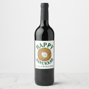 Étiquette Pour Bouteilles De Vin Latke Heureux Hanoukka Chanukah Fête juive Favoris
