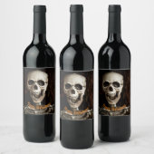 Étiquette Pour Bouteilles De Vin Laughing Skeleton Halloween Personnalisé (Bouteilles)
