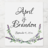 Étiquette Pour Bouteilles De Vin Lavande et Eucalyptus (Étiquettes simples)