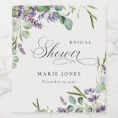 Étiquette Pour Bouteilles De Vin Lavande Eucalyptus Feuillu Foliage Mariage (Étiquettes simples)