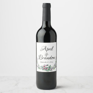 Étiquette Pour Bouteilles De Vin Lavande Rose Rouge Vintage et Eucalyptus